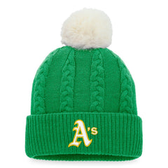Athletics Fanatics Women's Cable Cuffed Knit Hat with Pom - MLB