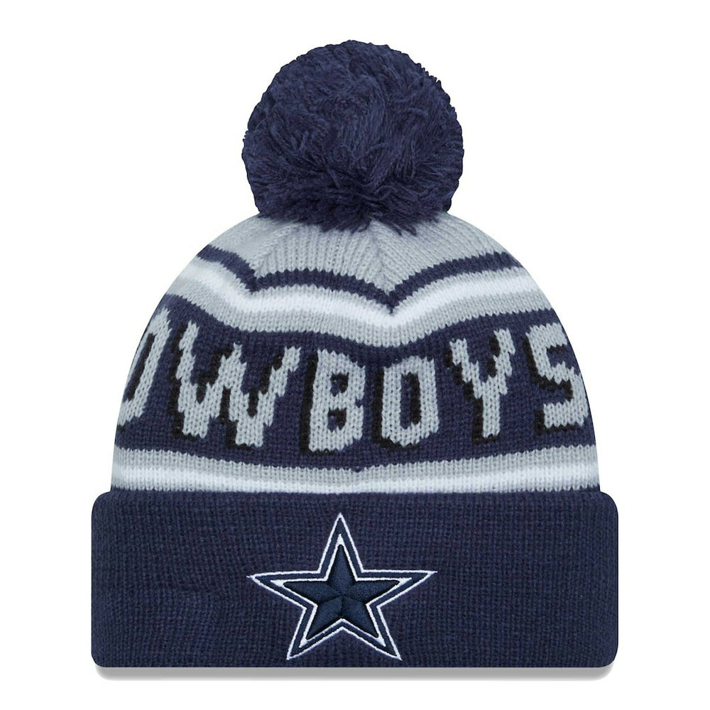 Dallas Cowboys New Era Main Cuffed Knit Hat with Pom Navy | NFL