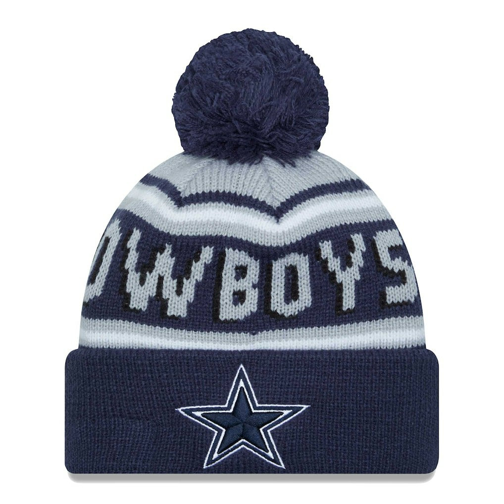 Dallas Cowboys New Era Main Cuffed Knit Hat with Pom Navy | NFL