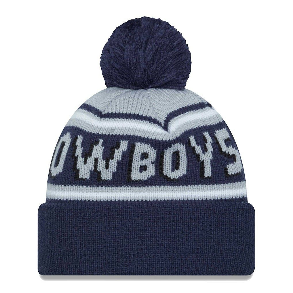 Dallas Cowboys New Era Main Cuffed Knit Hat with Pom Navy | NFL