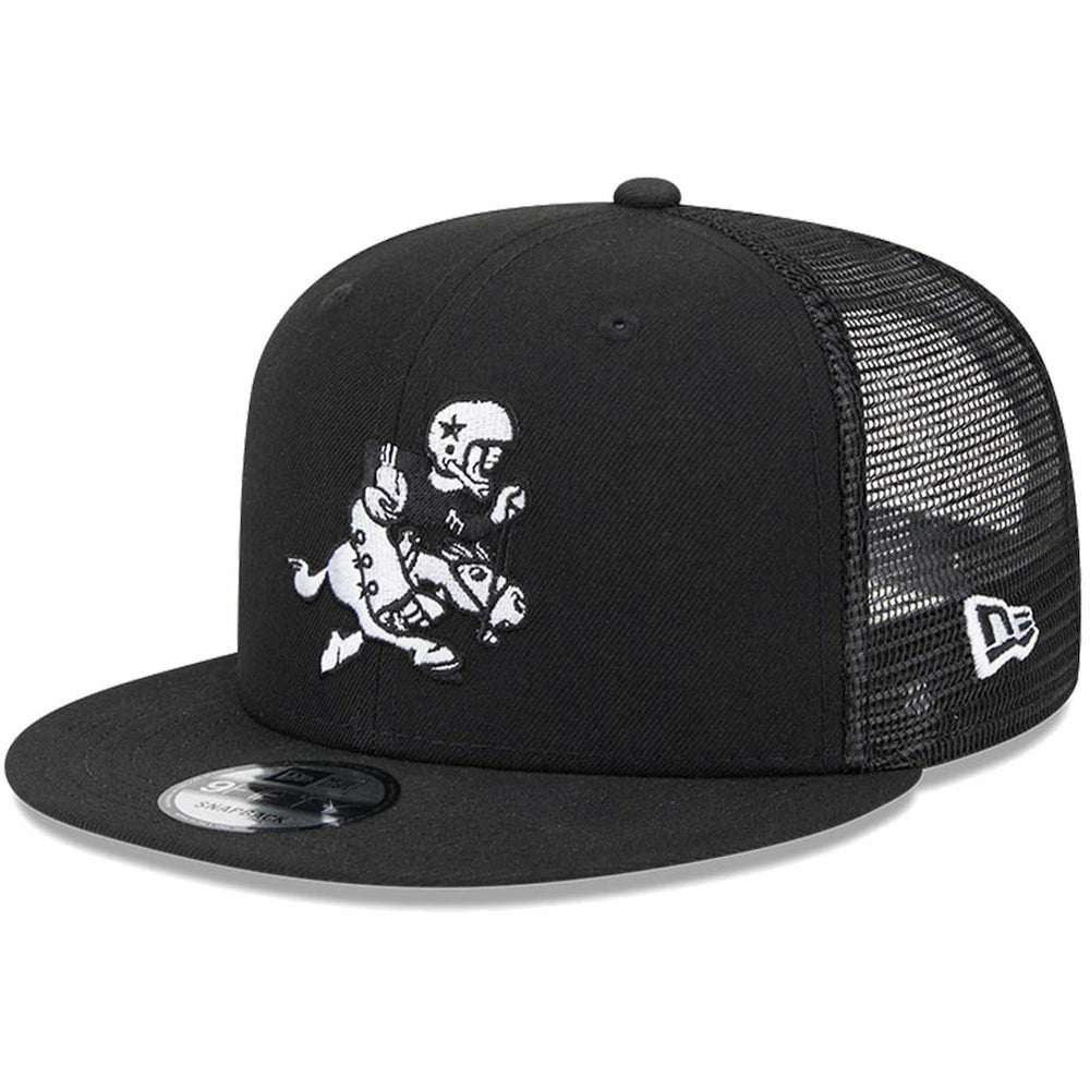 Dallas Cowboys New Era Retro Joe Main Trucker 9FIFTY Snapback Hat Black | NFL