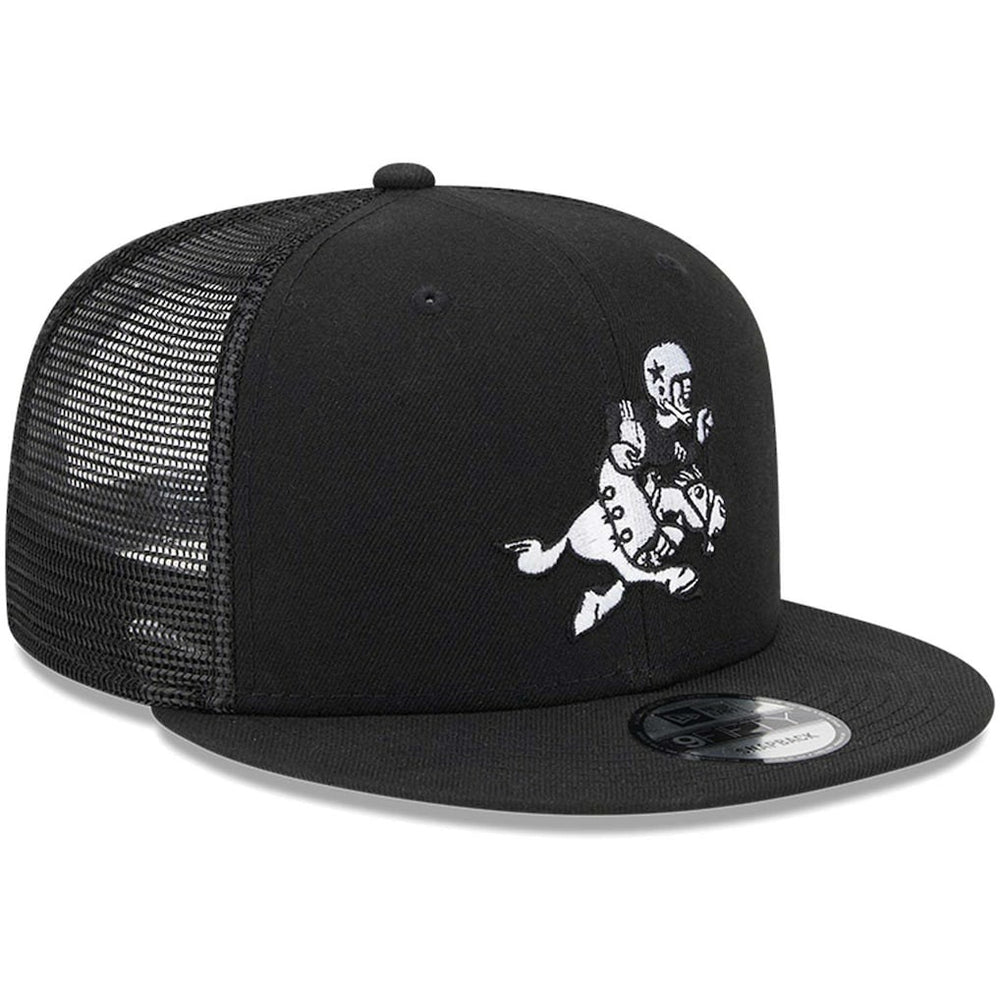 Dallas Cowboys New Era Retro Joe Main Trucker 9FIFTY Snapback Hat Black | NFL