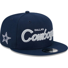 Dallas Cowboys New Era Main Script 9FIFTY Snapback Hat Navy | NFL