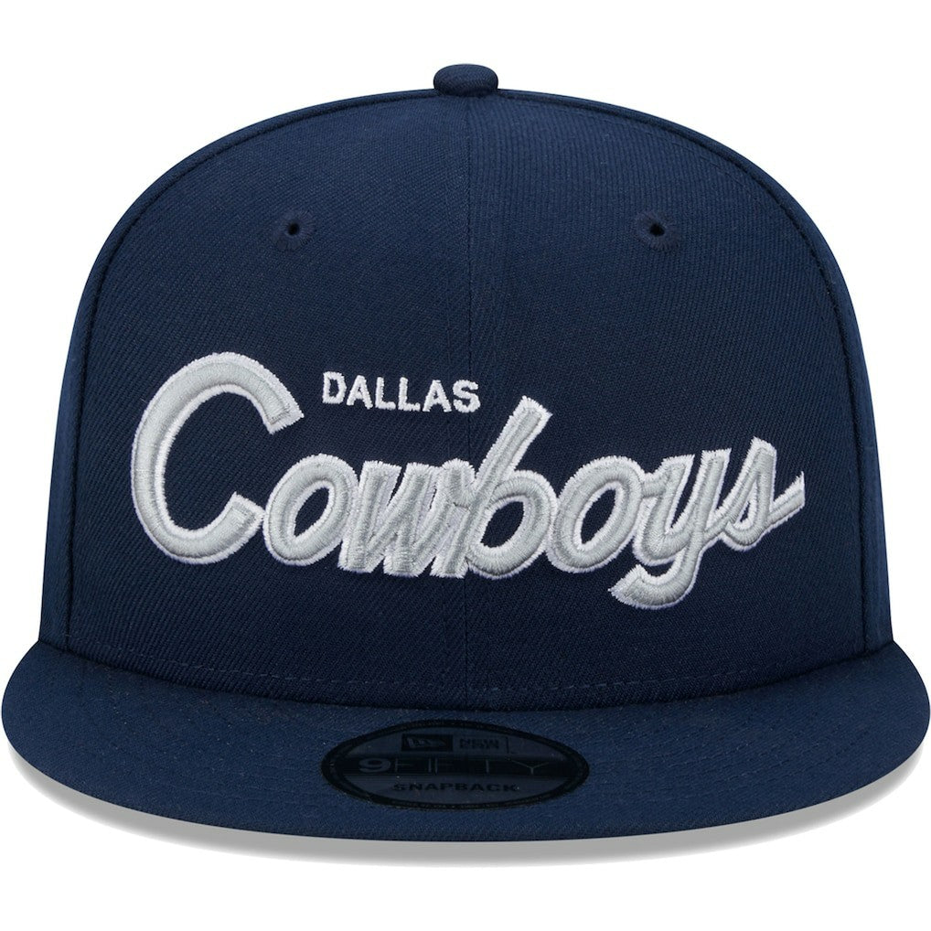 Dallas Cowboys New Era Main Script 9FIFTY Snapback Hat Navy | NFL