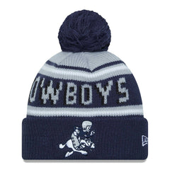 Dallas Cowboys New Era Youth Gridiron Classics Main Cuffed Knit Hat with Pom Gray/Navy | NFL