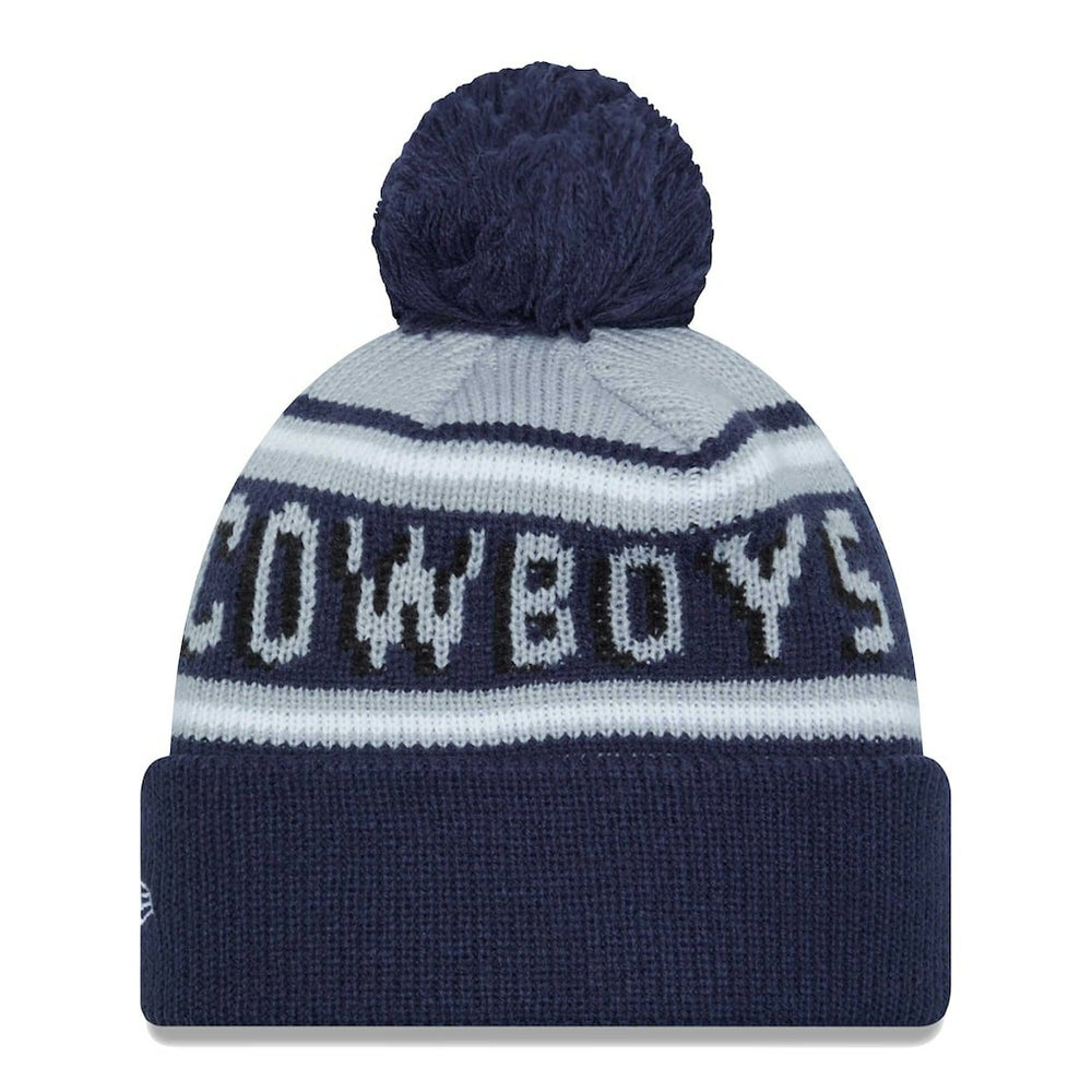 Dallas Cowboys New Era Youth Gridiron Classics Main Cuffed Knit Hat with Pom Gray/Navy | NFL