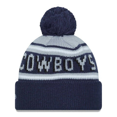 Dallas Cowboys New Era Youth Gridiron Classics Main Cuffed Knit Hat with Pom Gray/Navy | NFL
