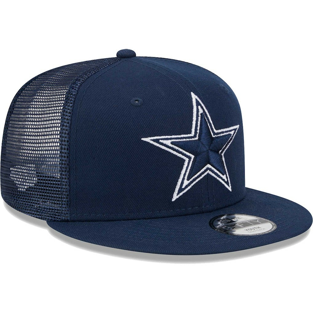 Dallas Cowboys New Era Youth Main Trucker 9FIFTY Snapback Hat Navy | NFL