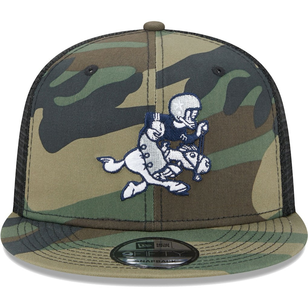 Dallas Cowboys New Era Retro Joe Main Trucker 9FIFTY Snapback Hat Camo | NFL