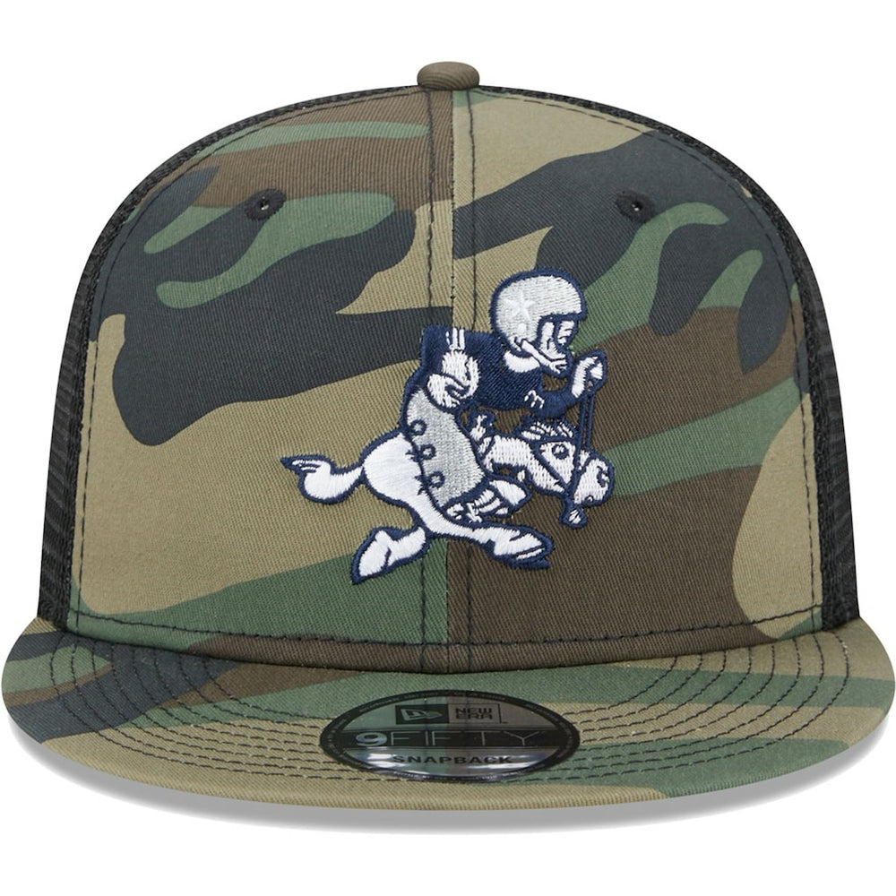 Dallas Cowboys New Era Retro Joe Main Trucker 9FIFTY Snapback Hat Camo | NFL
