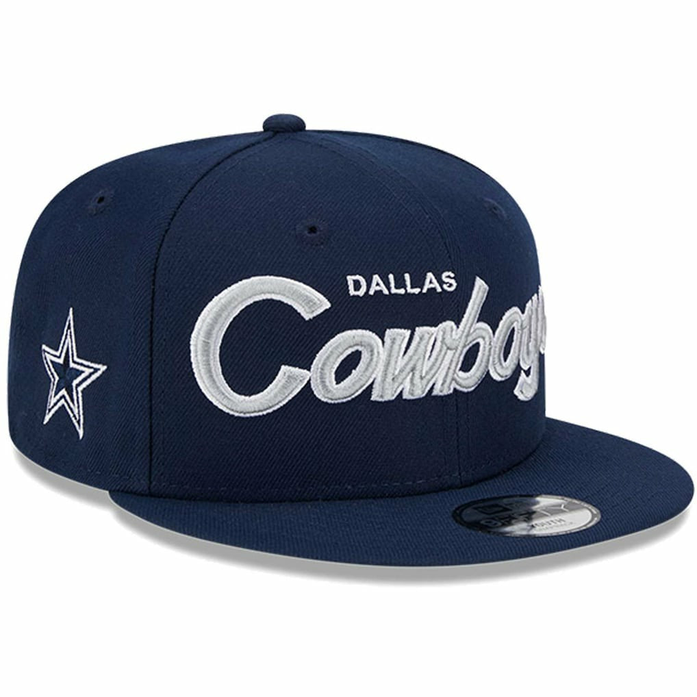Dallas Cowboys New Era Youth Main Script 9FIFTY Snapback Hat Navy | NFL