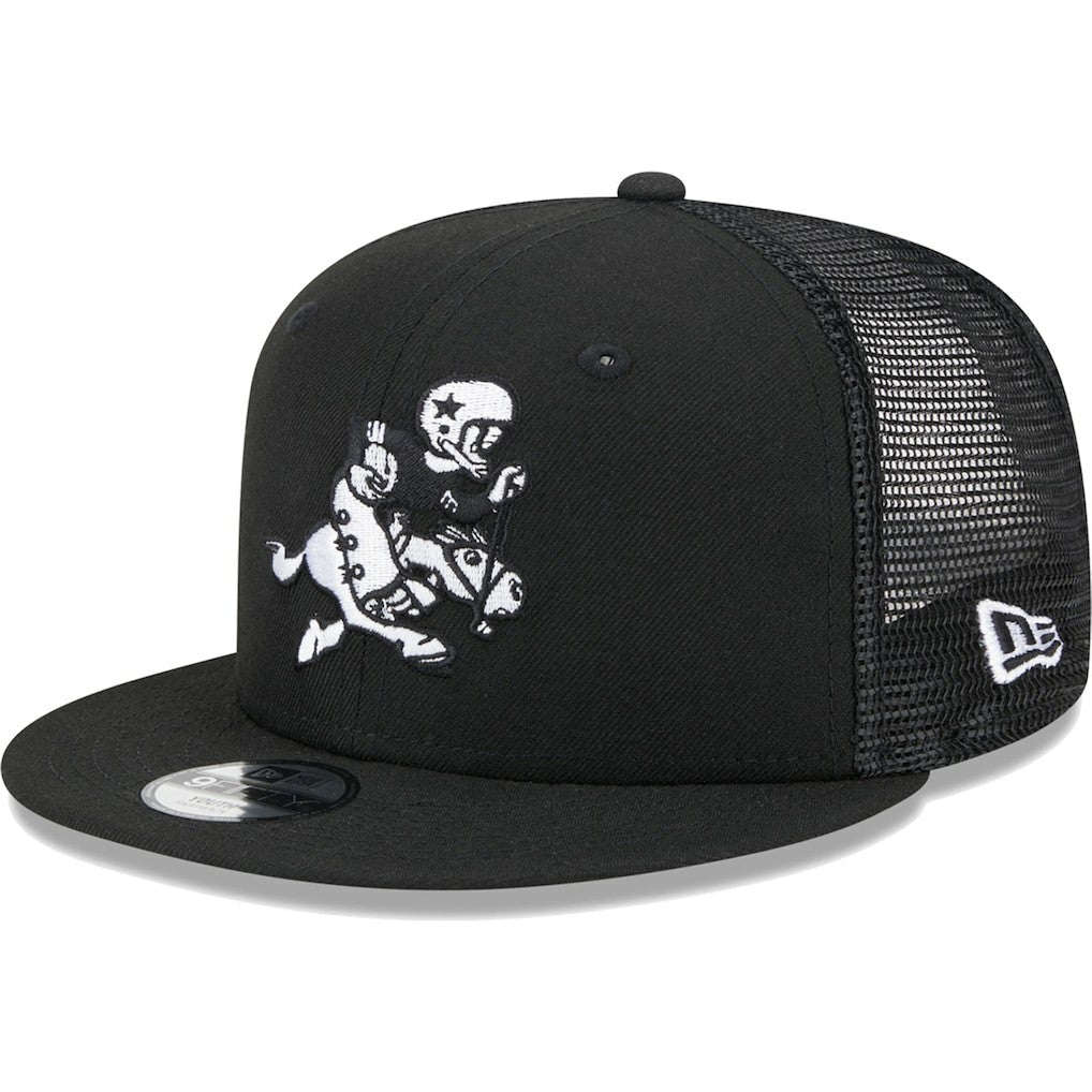Dallas Cowboys New Era Youth Retro Joe Main B-Dub 9FIFTY Trucker Adjustable Hat Black | NFL