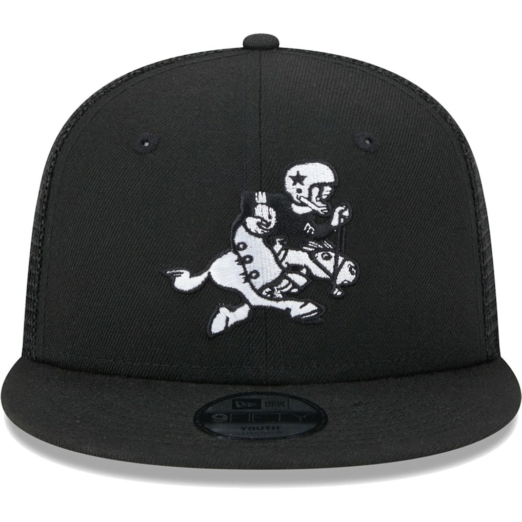 Dallas Cowboys New Era Youth Retro Joe Main B-Dub 9FIFTY Trucker Adjustable Hat Black | NFL