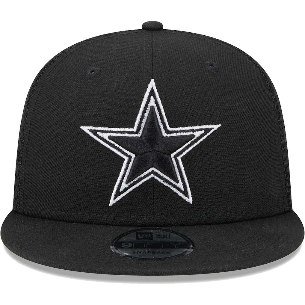 Dallas Cowboys New Era Main Trucker 9FIFTY Snapback Hat Black | NFL
