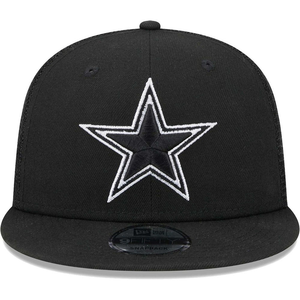 Dallas Cowboys New Era Main Trucker 9FIFTY Snapback Hat Black | NFL