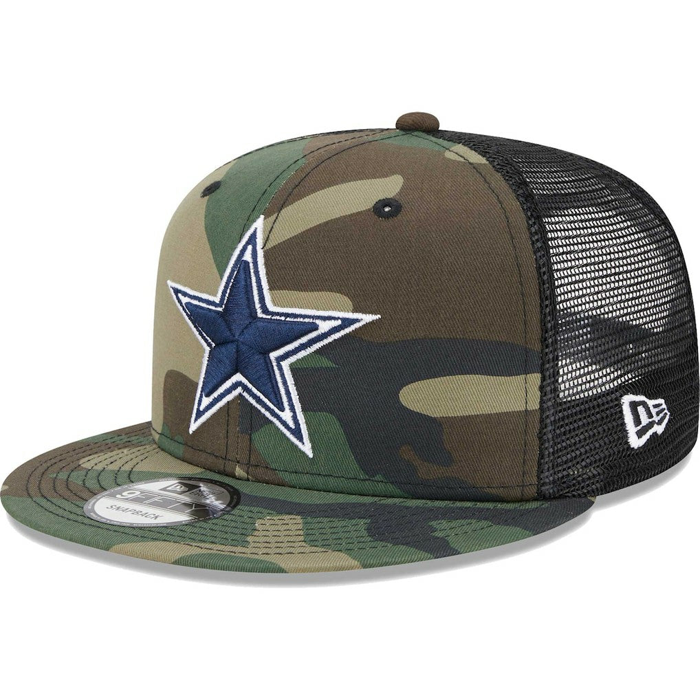 Dallas Cowboys New Era Main Trucker 9FIFTY Snapback Hat Camo | NFL