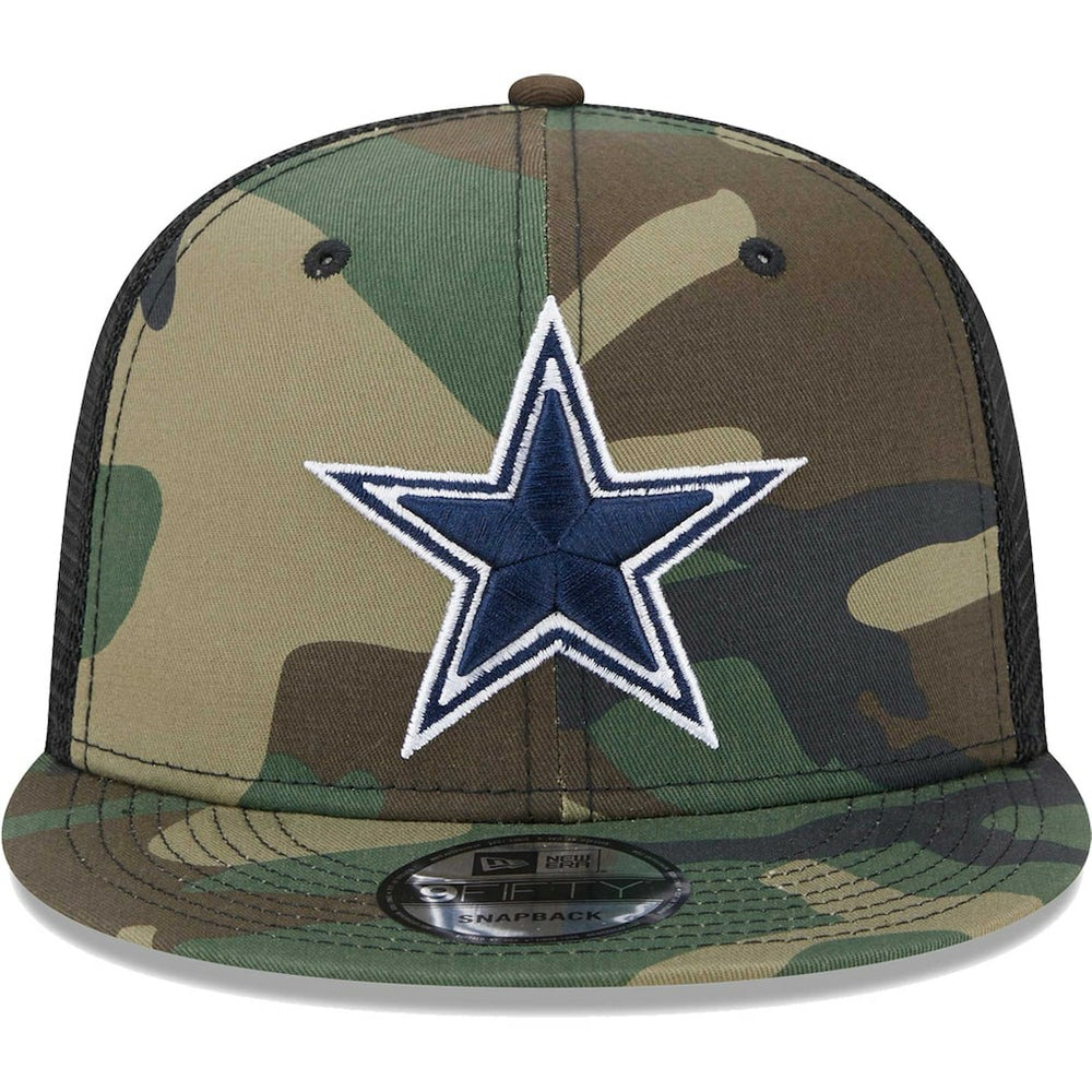 Dallas Cowboys New Era Main Trucker 9FIFTY Snapback Hat Camo | NFL