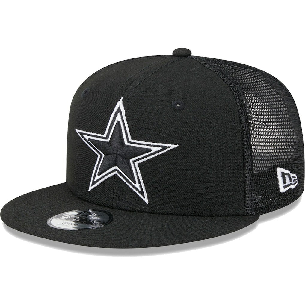 Dallas Cowboys New Era Youth Main B-Dub 9FIFTY Trucker Adjustable Hat Black | NFL