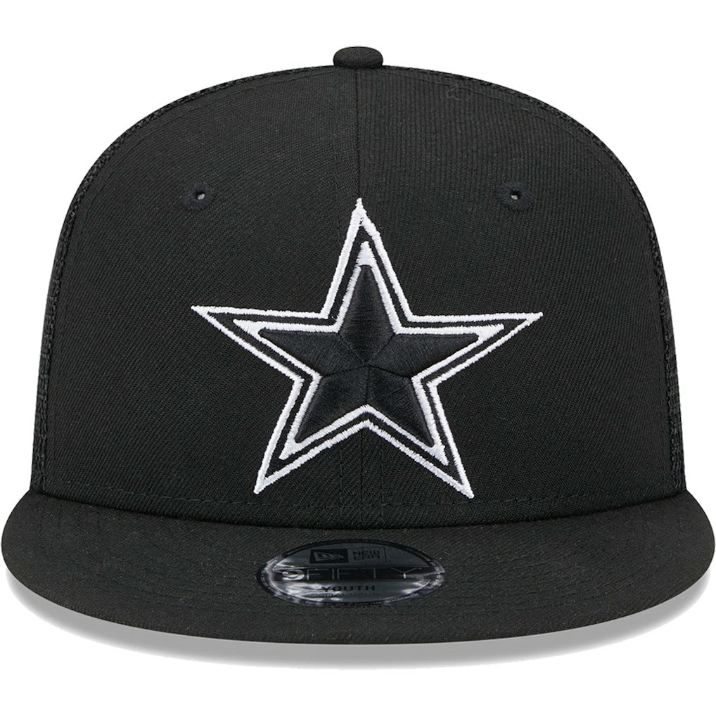 Dallas Cowboys New Era Youth Main B-Dub 9FIFTY Trucker Adjustable Hat Black | NFL