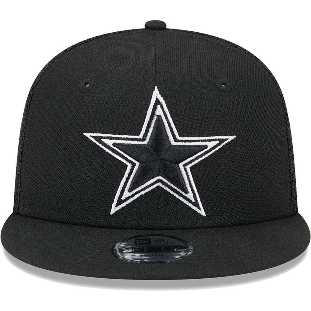 Dallas Cowboys New Era Youth Main B-Dub 9FIFTY Trucker Adjustable Hat Black | NFL