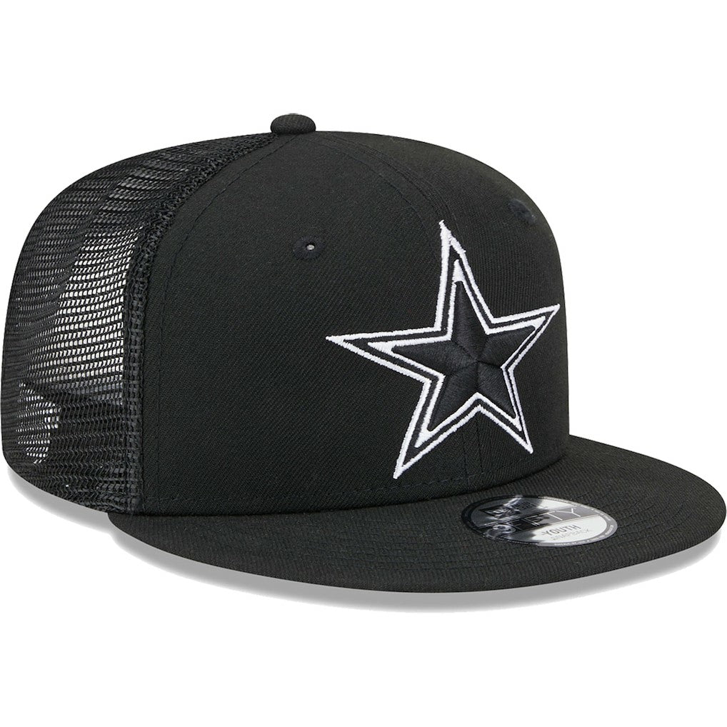 Dallas Cowboys New Era Youth Main B-Dub 9FIFTY Trucker Adjustable Hat Black | NFL
