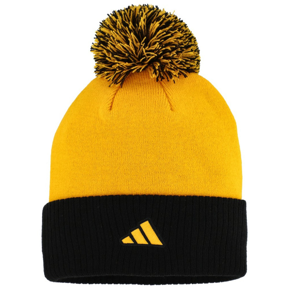Pittsburgh Penguins adidas Women's Laurel Cuffed Knit Hat with Pom - Gold - NHL