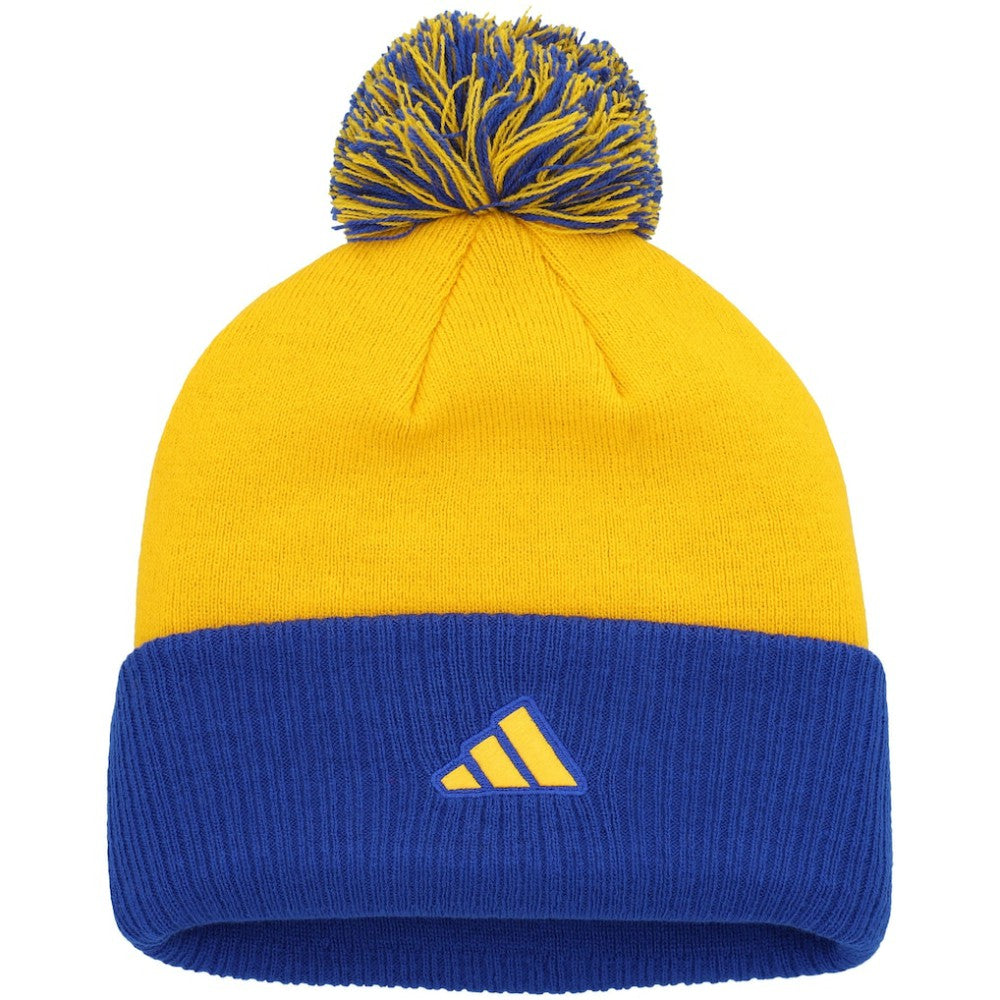 St. Louis Blues adidas Women's Laurel Cuffed Knit Hat with Pom - Gold - NHL