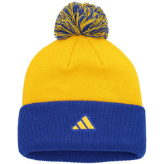 St. Louis Blues adidas Women's Laurel Cuffed Knit Hat with Pom - Gold - NHL