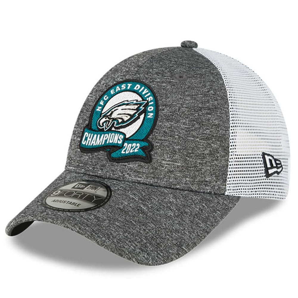 Philadelphia Eagles New Era 2022 NFC East Division Champions Locker Room 9FORTY Adjustable Hat Heather Gray | NFL