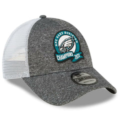 Philadelphia Eagles New Era 2022 NFC East Division Champions Locker Room 9FORTY Adjustable Hat Heather Gray | NFL