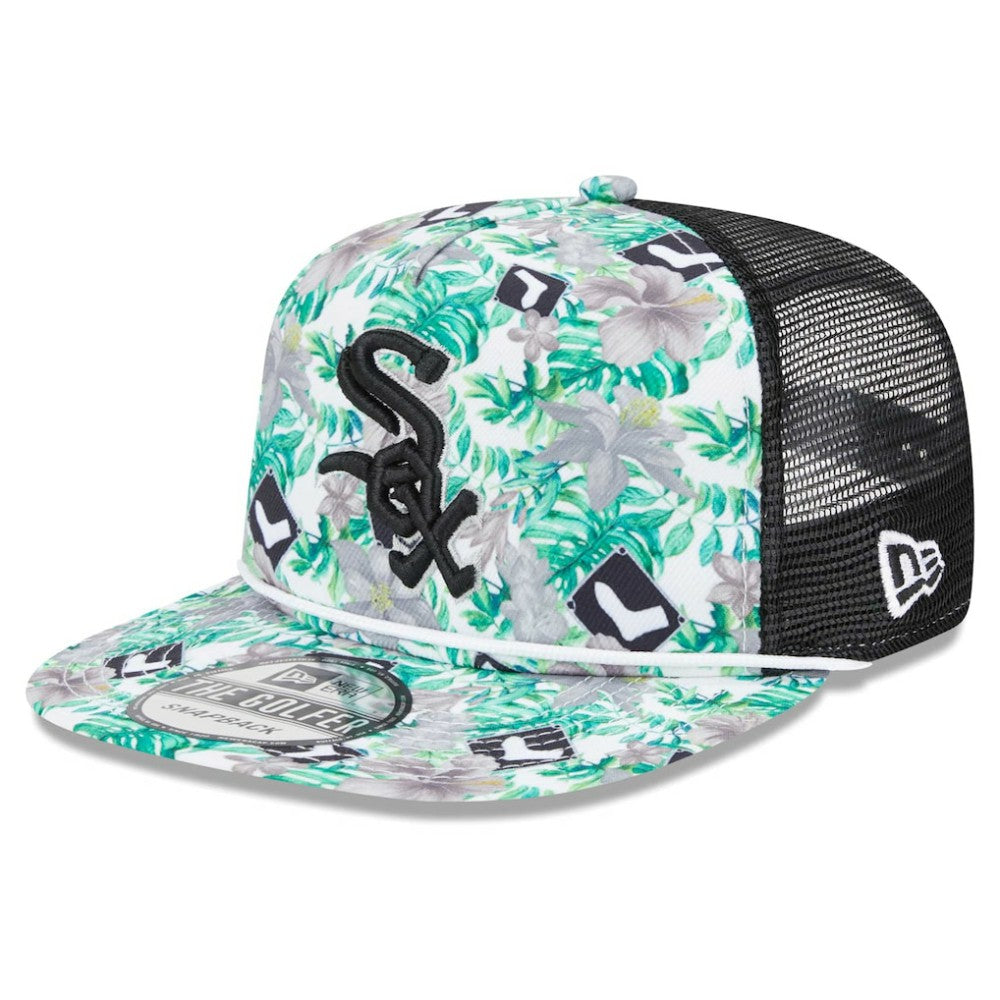 Chicago White Sox New Era Tropic Floral Golfer Lightly Structured Snapback Hat Hats - MLB