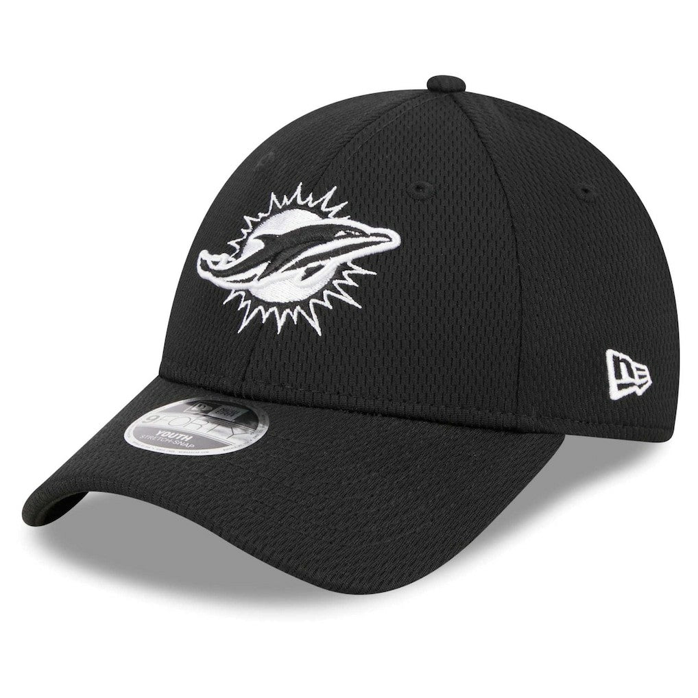 Miami Dolphins New Era Youth Main B-Dub 9FORTY Adjustable Hat Black | NFL