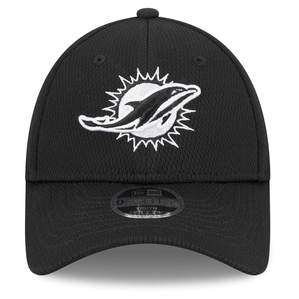 Miami Dolphins New Era Youth Main B-Dub 9FORTY Adjustable Hat Black | NFL