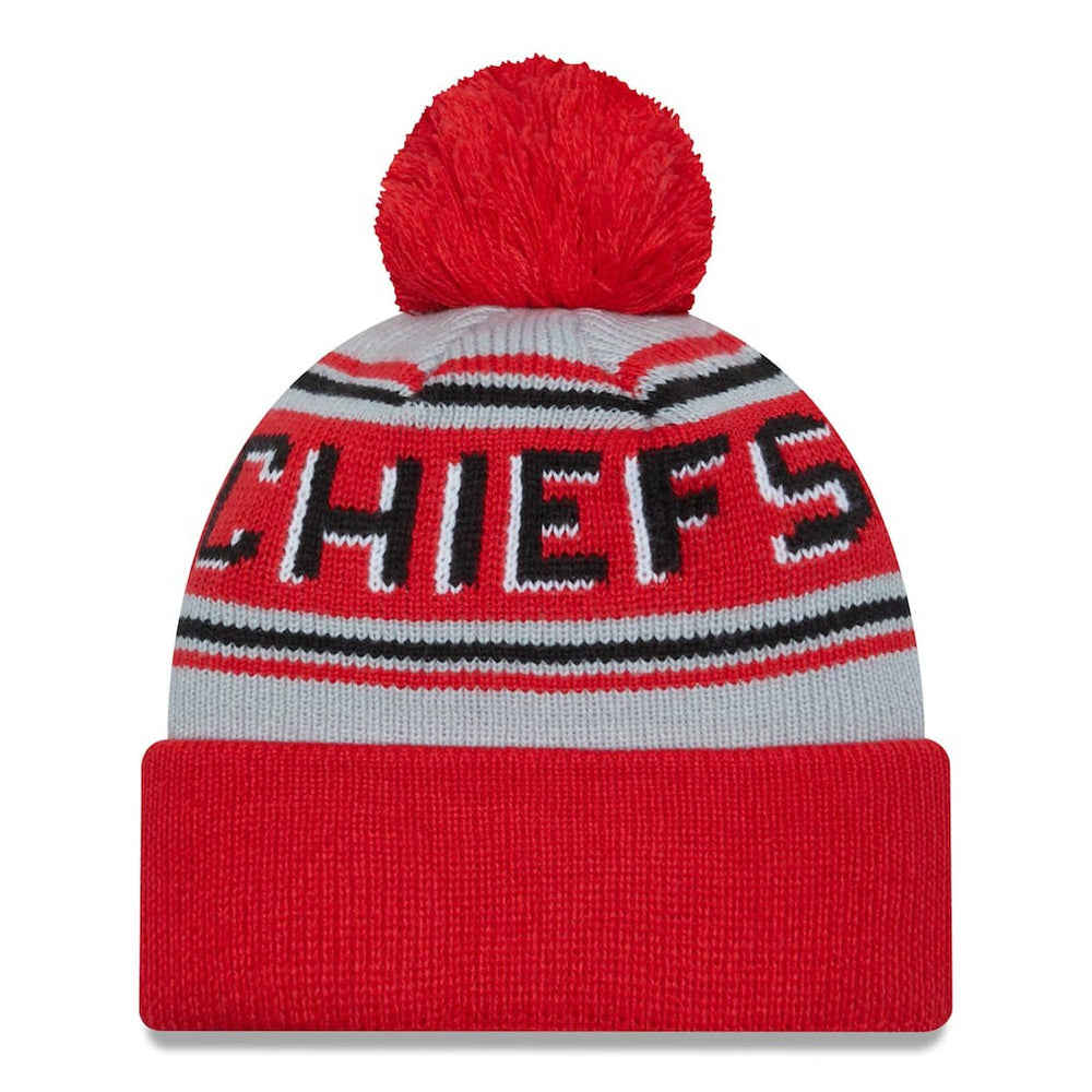 Kansas City Chiefs New Era Main Cuffed Knit Hat with Pom Red | NFL