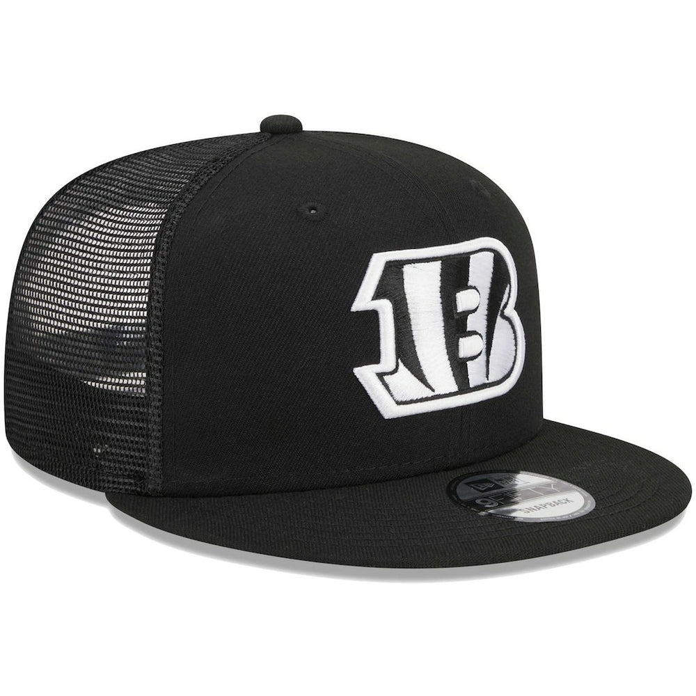Cincinnati Bengals New Era Main Trucker 9FIFTY Snapback Hat Black | NFL