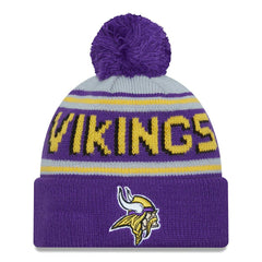 Minnesota Vikings New Era Main Cuffed Knit Hat with Pom Purple | NFL