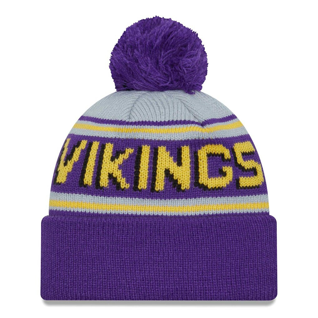 Minnesota Vikings New Era Main Cuffed Knit Hat with Pom Purple | NFL