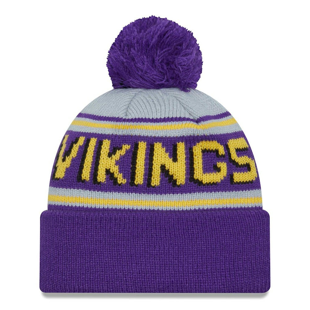Minnesota Vikings New Era Main Cuffed Knit Hat with Pom Purple | NFL