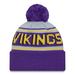 Minnesota Vikings New Era Main Cuffed Knit Hat with Pom Purple | NFL