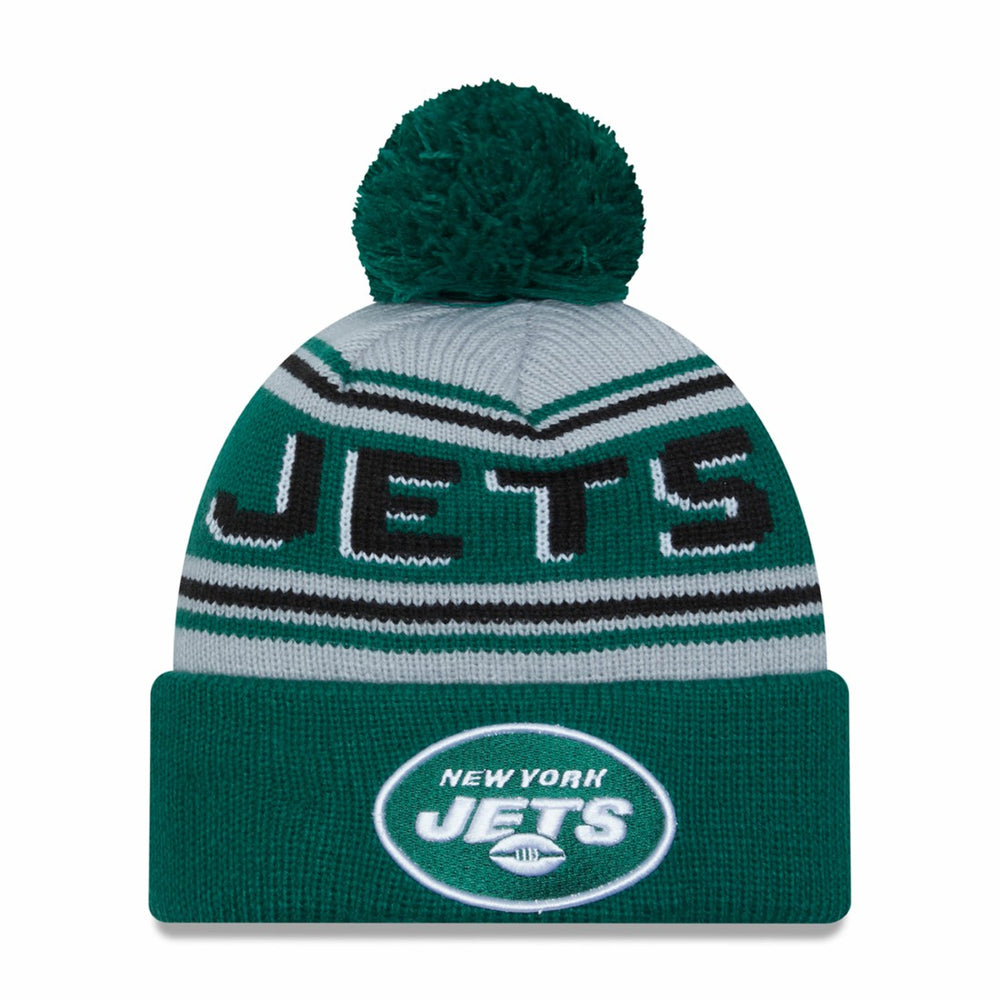 New York Jets New Era Main Cuffed Knit Hat with Pom Green | NFL
