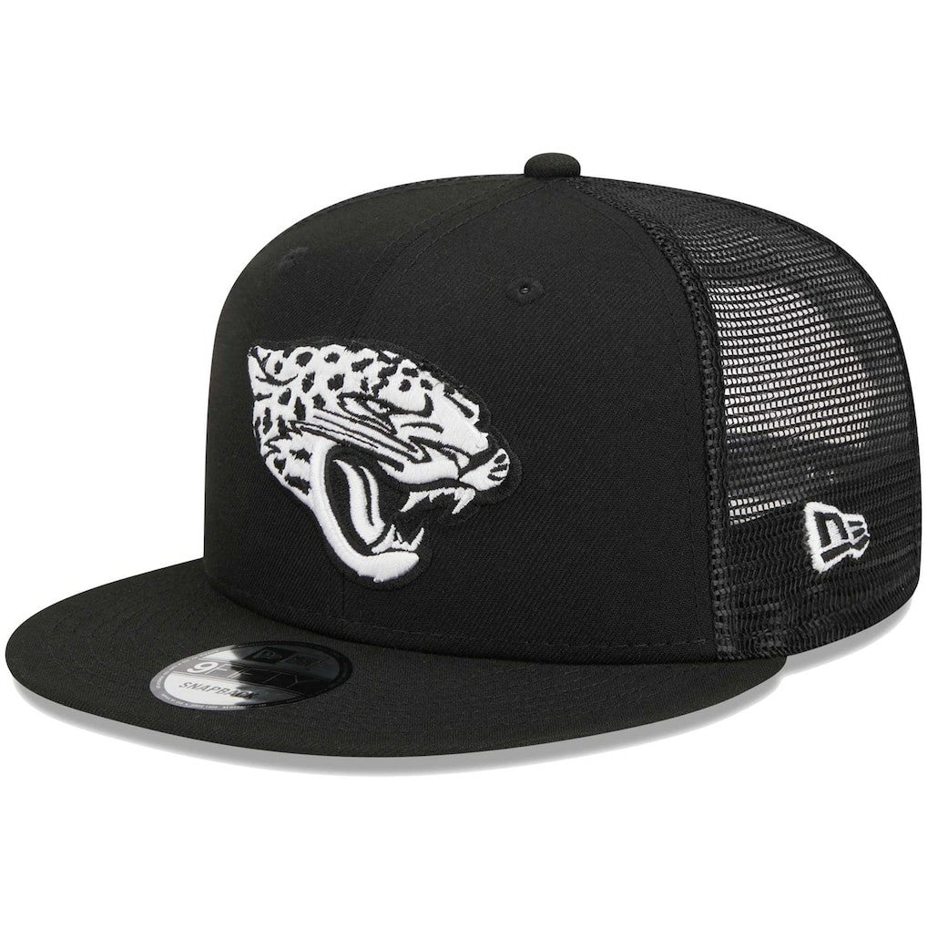 Jacksonville Jaguars New Era Main Trucker 9FIFTY Snapback Hat Black | NFL