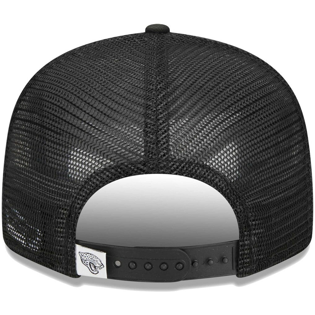 Jacksonville Jaguars New Era Main Trucker 9FIFTY Snapback Hat Black | NFL