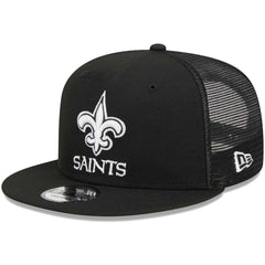 New Orleans Saints New Era Main Trucker 9FIFTY Snapback Hat Black | NFL