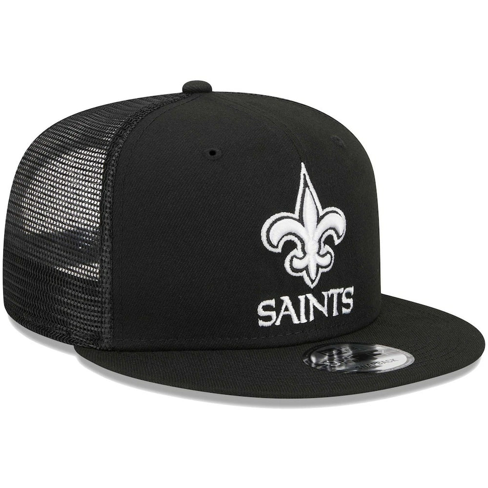 New Orleans Saints New Era Main Trucker 9FIFTY Snapback Hat Black | NFL