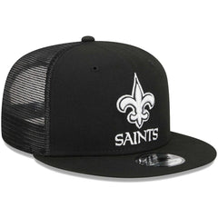 New Orleans Saints New Era Main Trucker 9FIFTY Snapback Hat Black | NFL