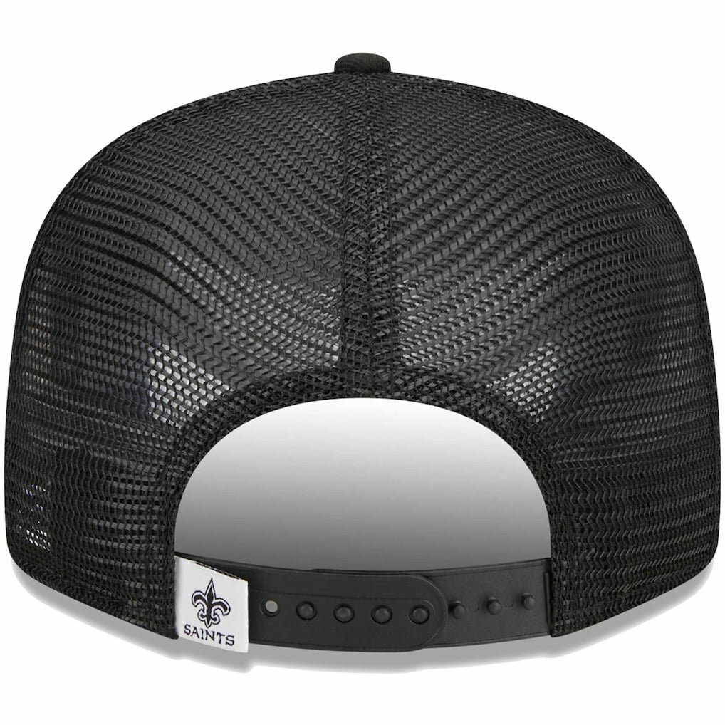 New Orleans Saints New Era Main Trucker 9FIFTY Snapback Hat Black | NFL