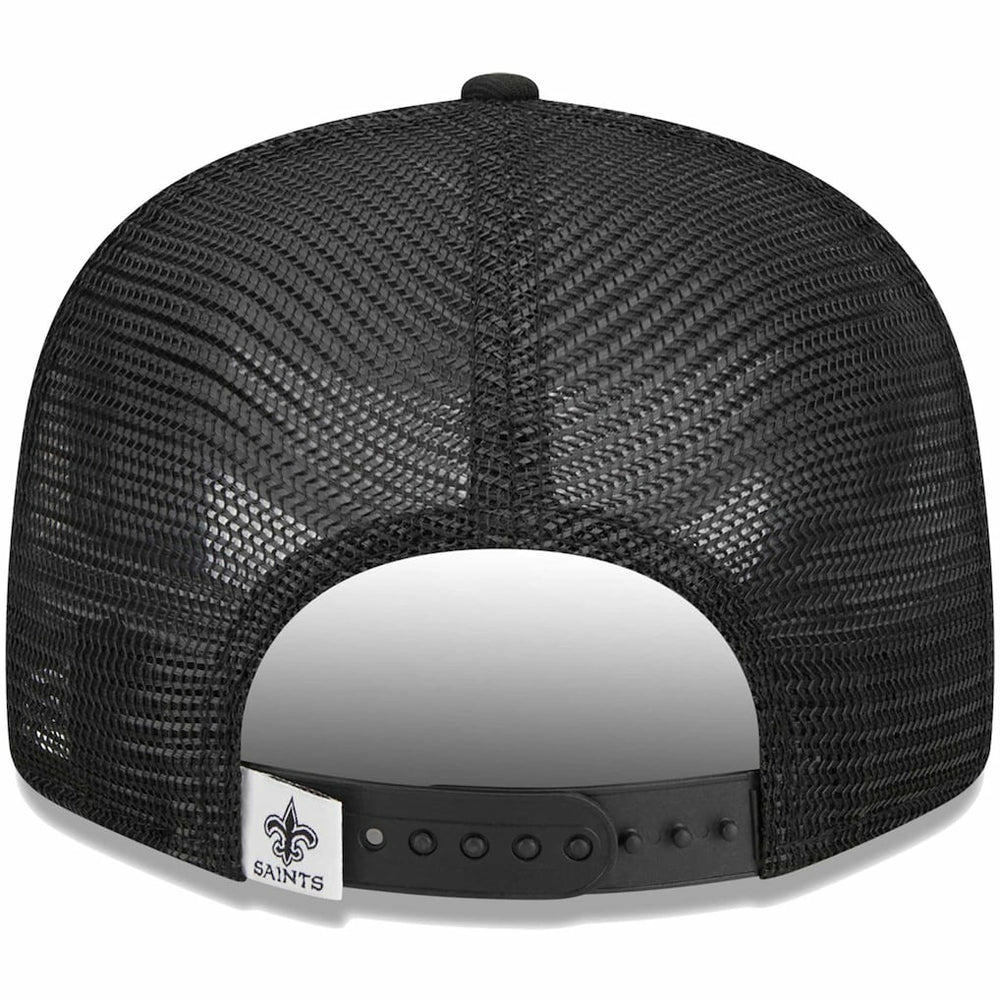 New Orleans Saints New Era Main Trucker 9FIFTY Snapback Hat Black | NFL