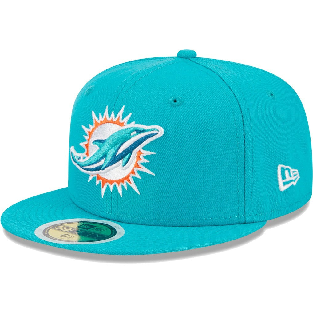 Miami Dolphins New Era Youth Main 59FIFTY Fitted Hat Aqua | NFL