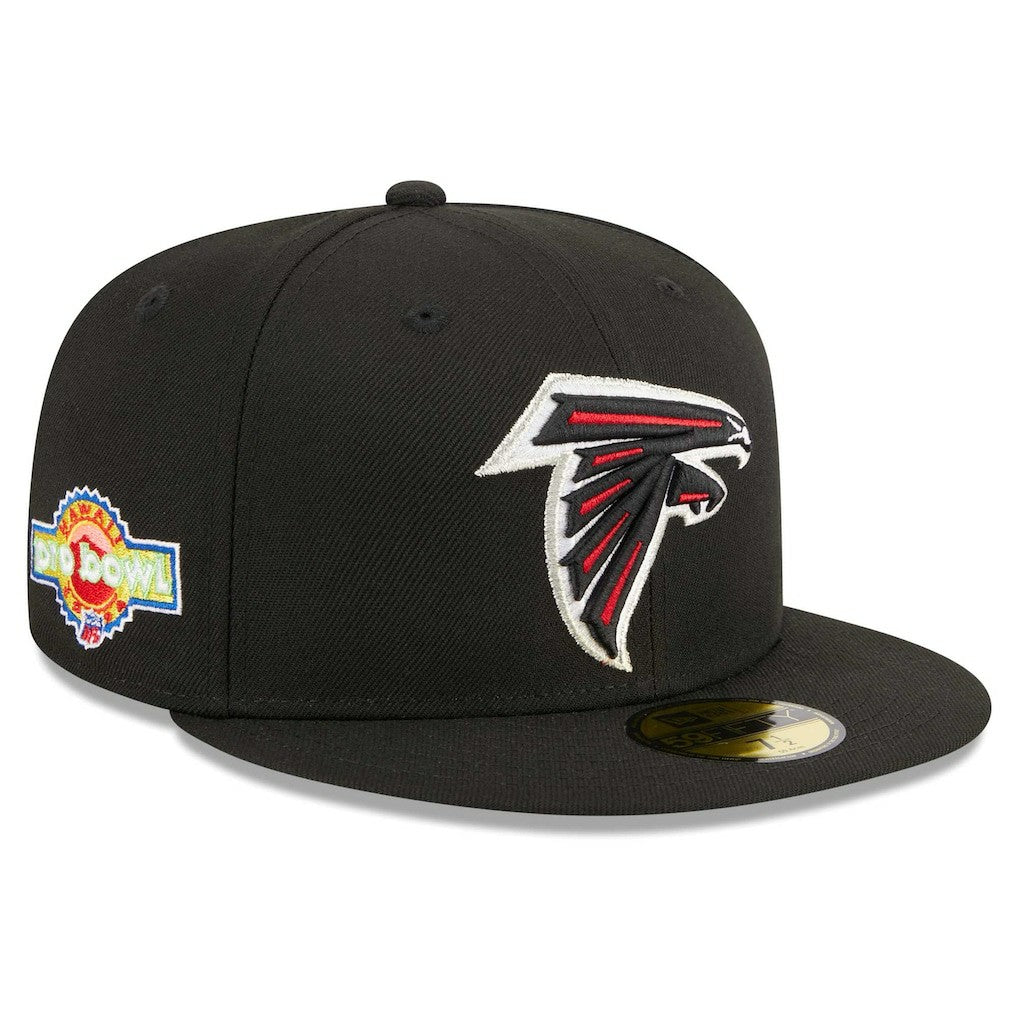Atlanta Falcons New Era Main Patch 59FIFTY Fitted Hat Black | NFL
