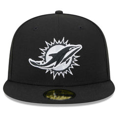 Miami Dolphins New Era Main Patch 59FIFTY Fitted Hat Black | NFL